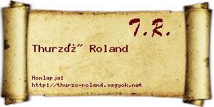Thurzó Roland névjegykártya