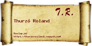 Thurzó Roland névjegykártya